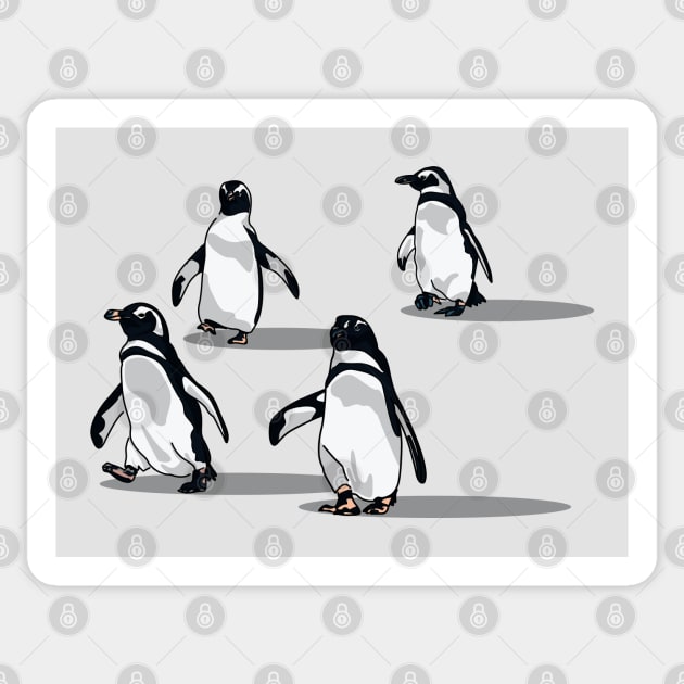 Penguin Pals: 3D-Inspired Vector Art Sticker by Fun Funky Designs